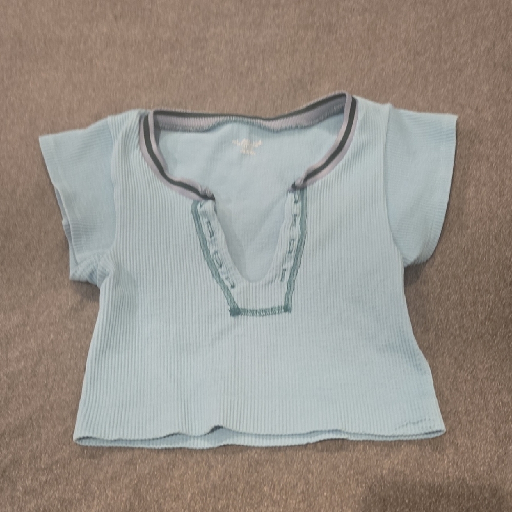 Urban Outfitters Sky Blue Ribbed Tee
